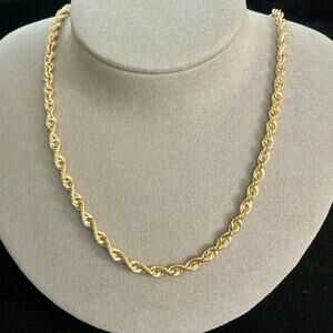 10k Gold Diamond Cut Rope Chain 20in-4.5mm~NEW~Retail $1000